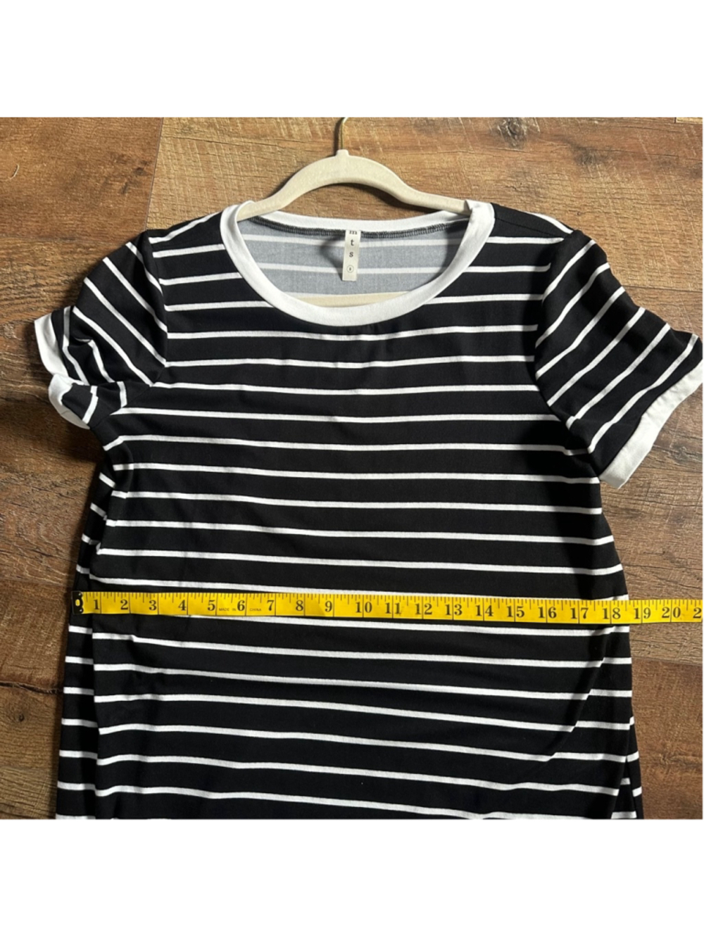 Women's MTS Striped T-Shirt Dress Size S Black White Summer